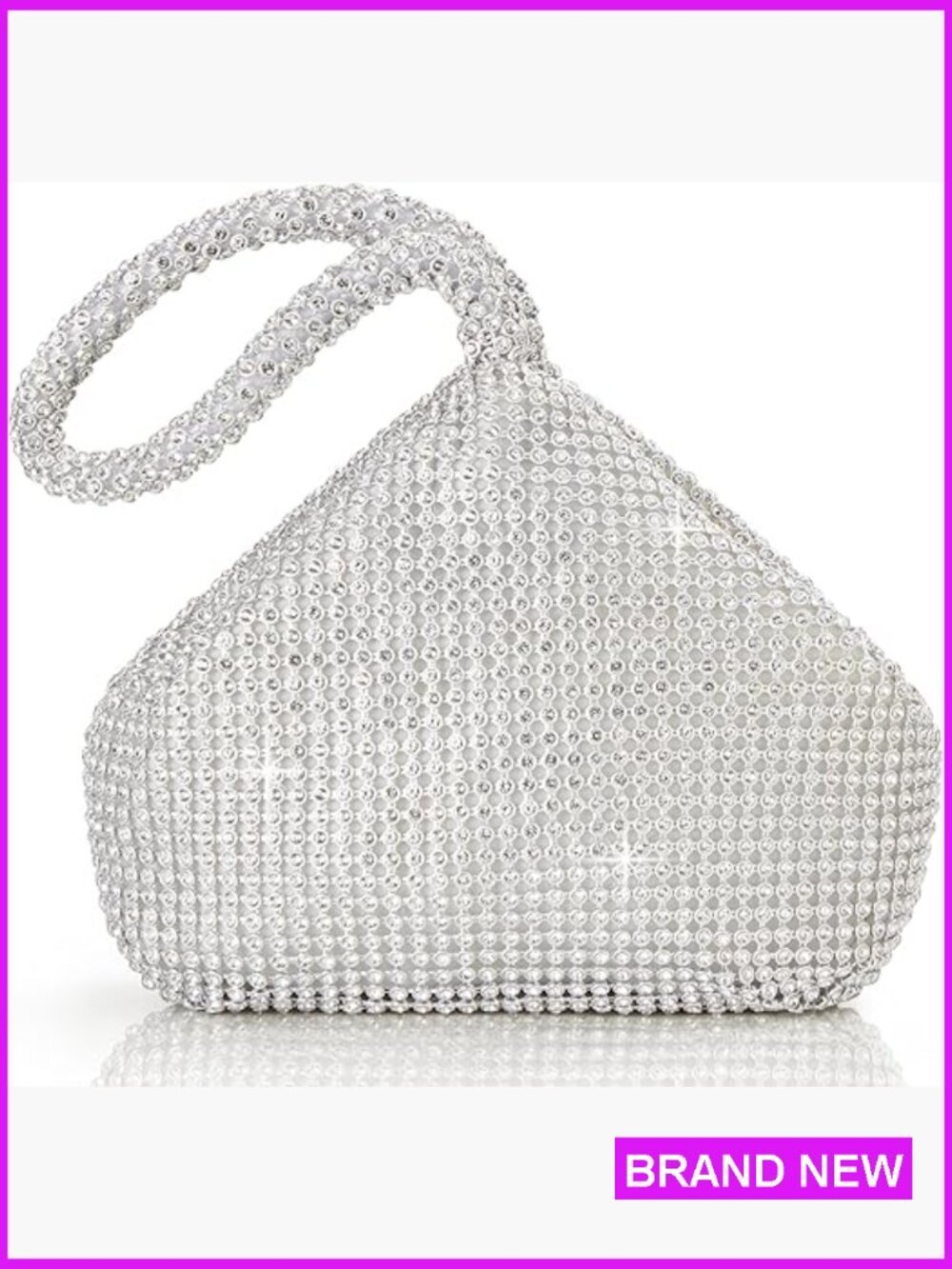Sparkling Rhinestone Clutch Evening Bag Elegant Glitter Triangle Purse for Prom